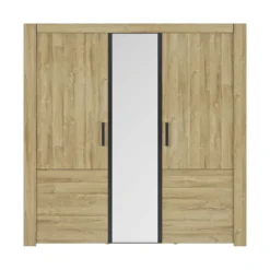 Armoire avec miroir 3 portes avec poignées en métal - AR5075