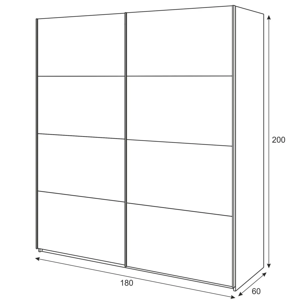 Armoire avec 2 portes coulissantes - Coloris blanc et chêne - AR81002