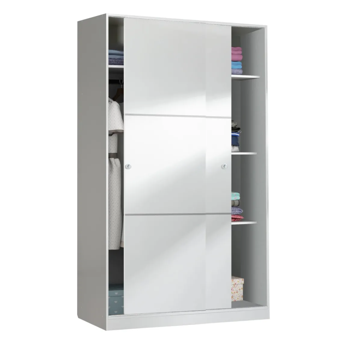 Armoire avec 2 portes coulissantes - Coloris blanc - AR81001