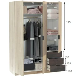 Armoire avec 3 portes et 3 tiroirs - AR81003