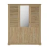 Armoire en bois clair 3 portes avec miroir - AR5070