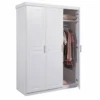 Armoire 3 portes en bois massif blanc - AR12023