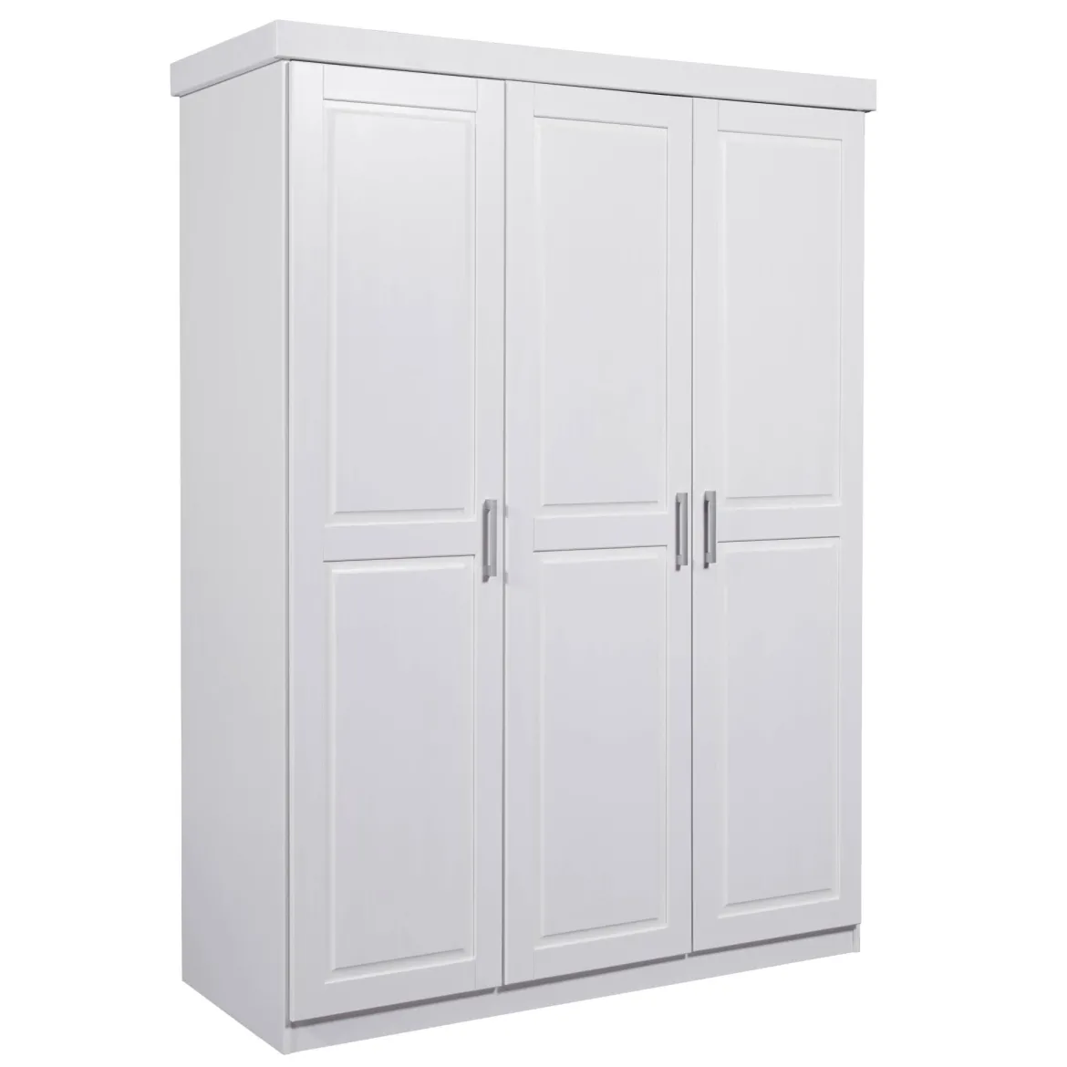 Armoire 3 portes en bois massif blanc - AR12023