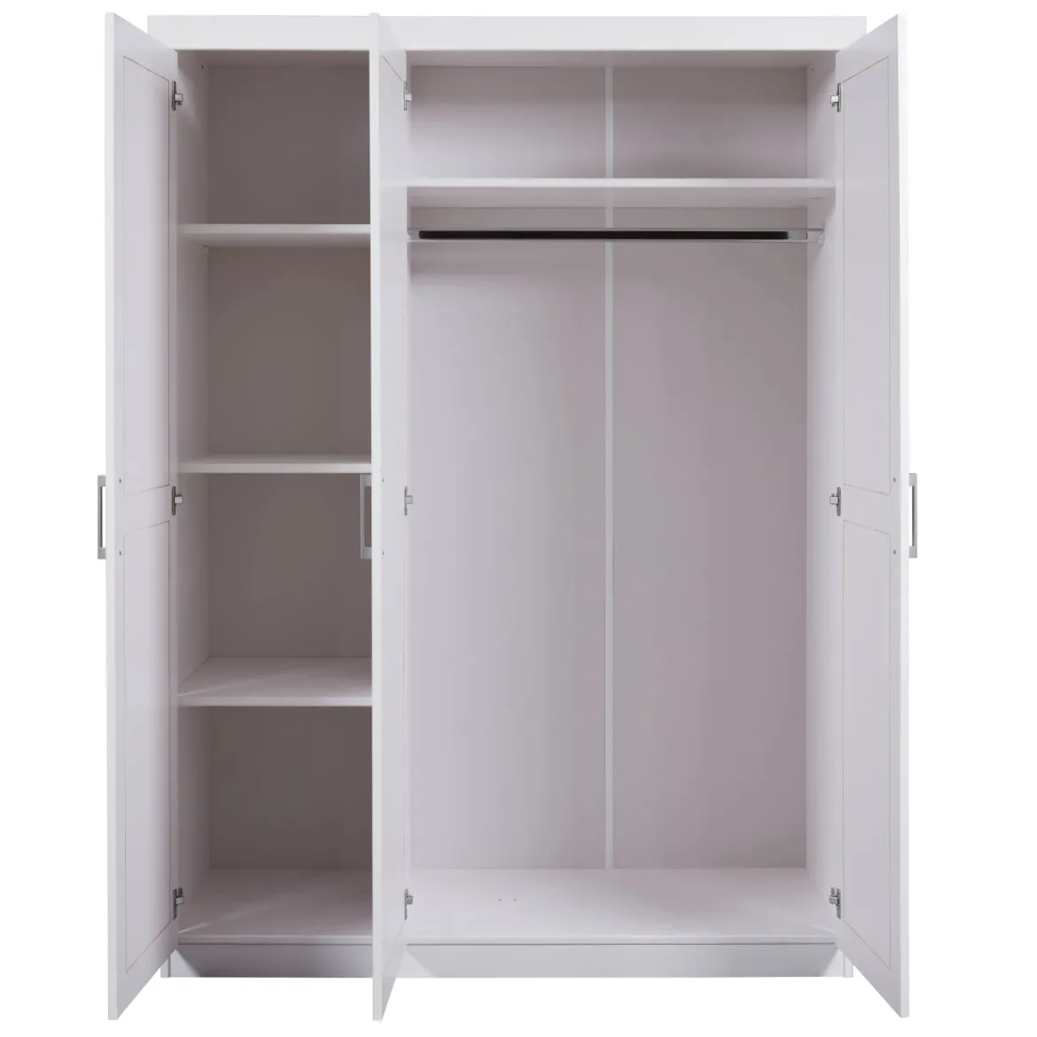 Armoire 3 portes en bois massif blanc - AR12023