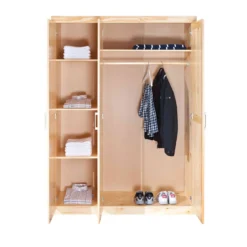 Armoire 3 portes en bois massif chêne clair - AR12043