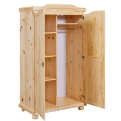 Armoire 2 portes en bois massif chêne clair - AR12042