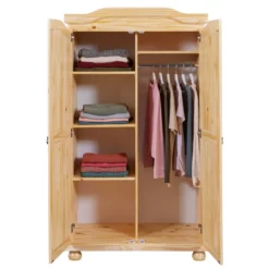 Armoire 2 portes en bois massif chêne clair - AR12042