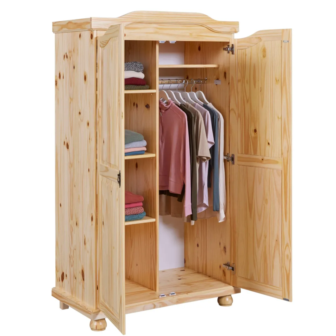 Armoire 2 portes en bois massif chêne clair - AR12042