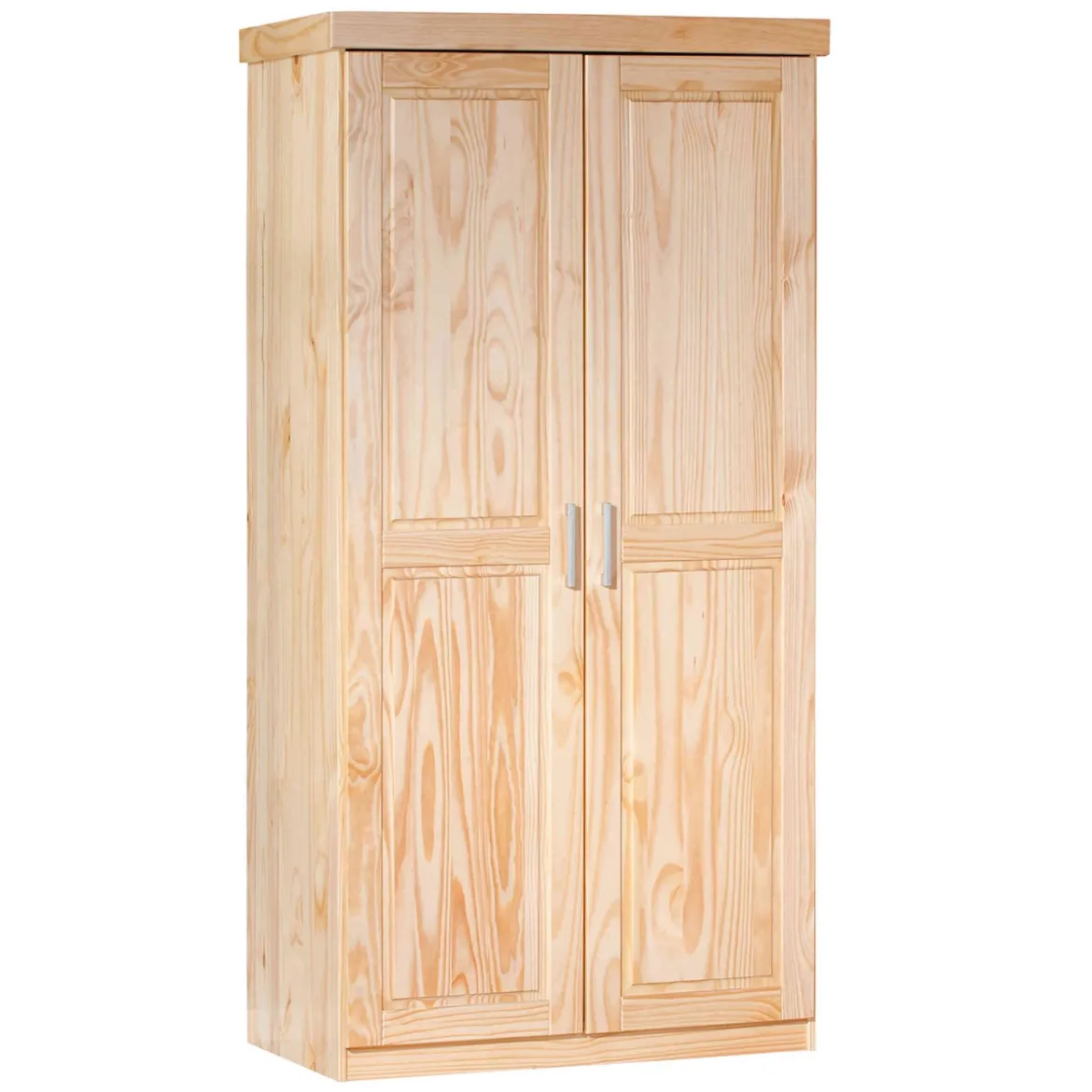 Armoire 2 portes en bois massif chêne clair - AR12019