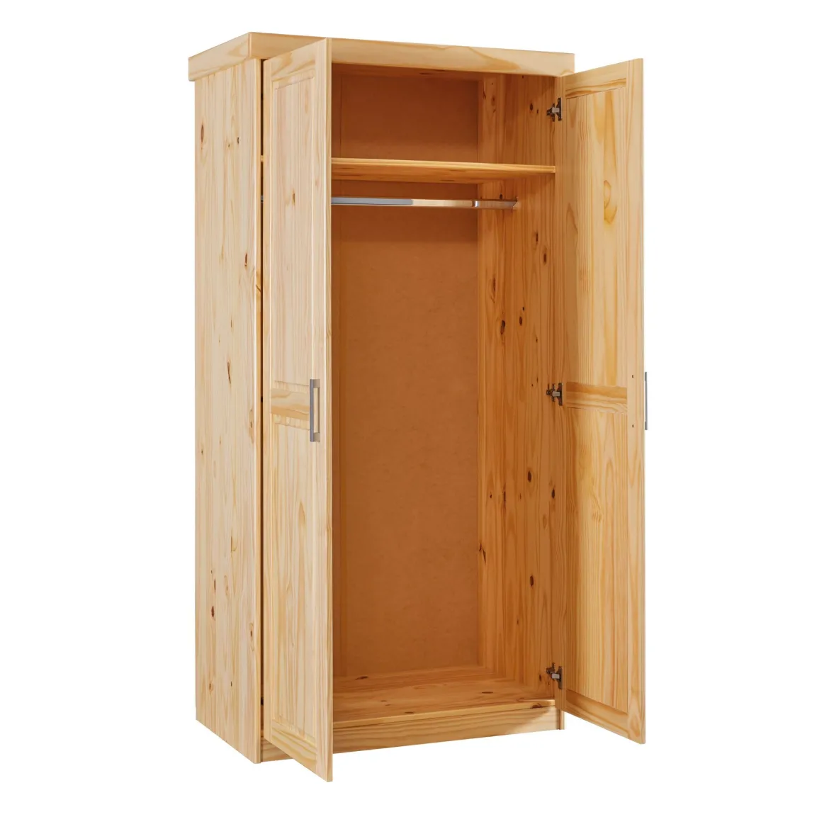 Armoire 2 portes en bois massif chêne clair - AR12019