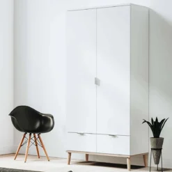 Armoire 2 portes 2 tiroirs blanc - AR7781