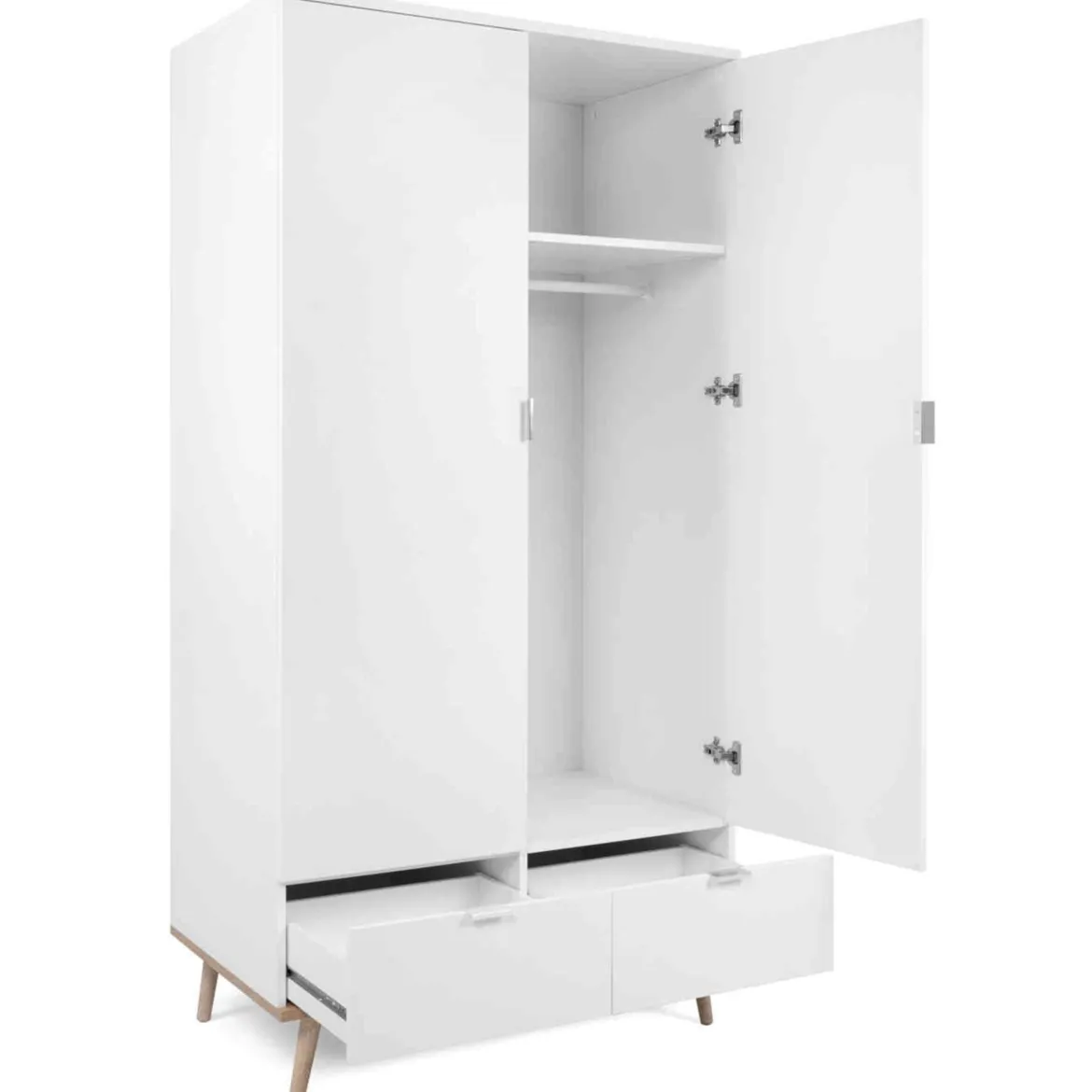 Armoire 2 portes 2 tiroirs blanc - AR7781