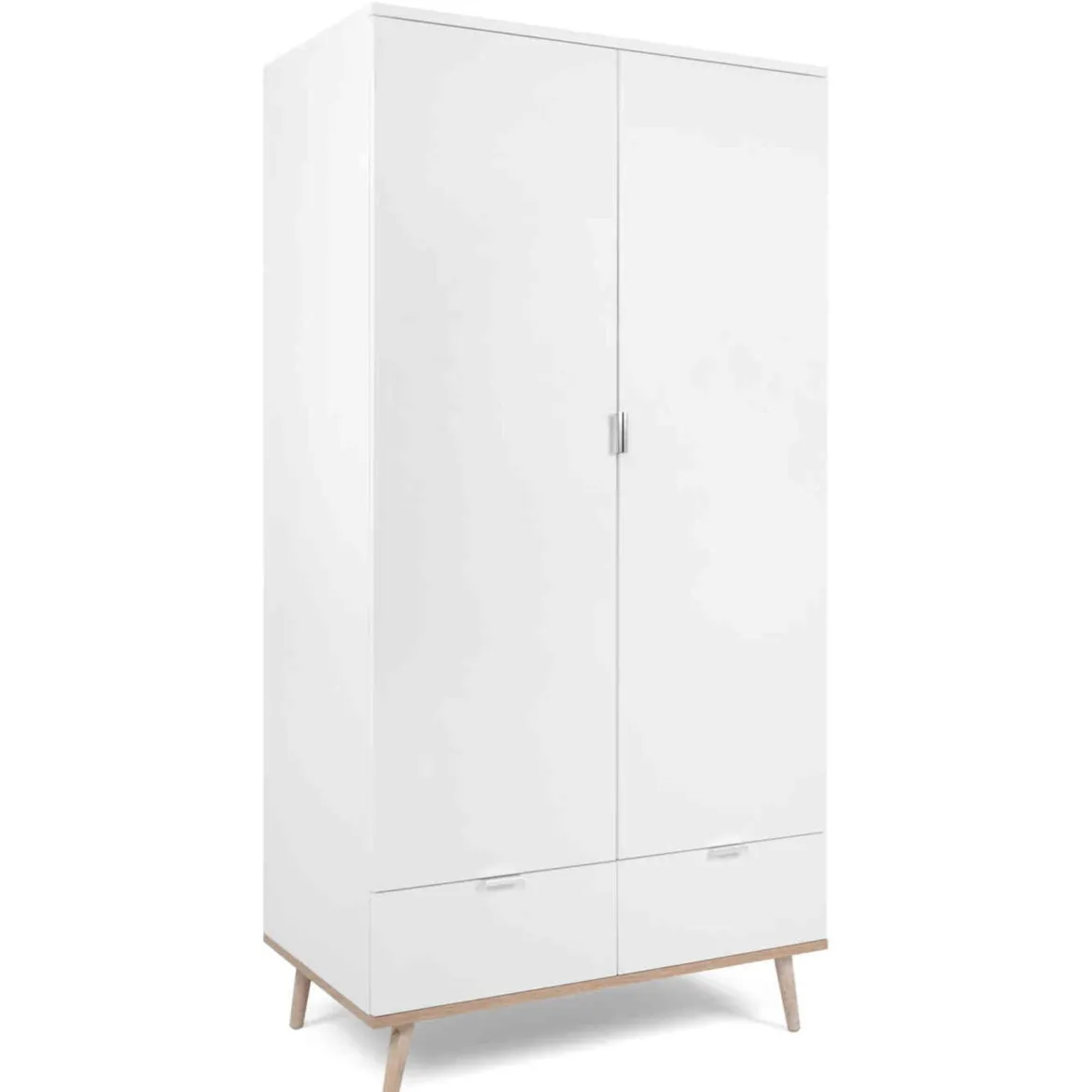 Armoire 2 portes 2 tiroirs blanc - AR7781