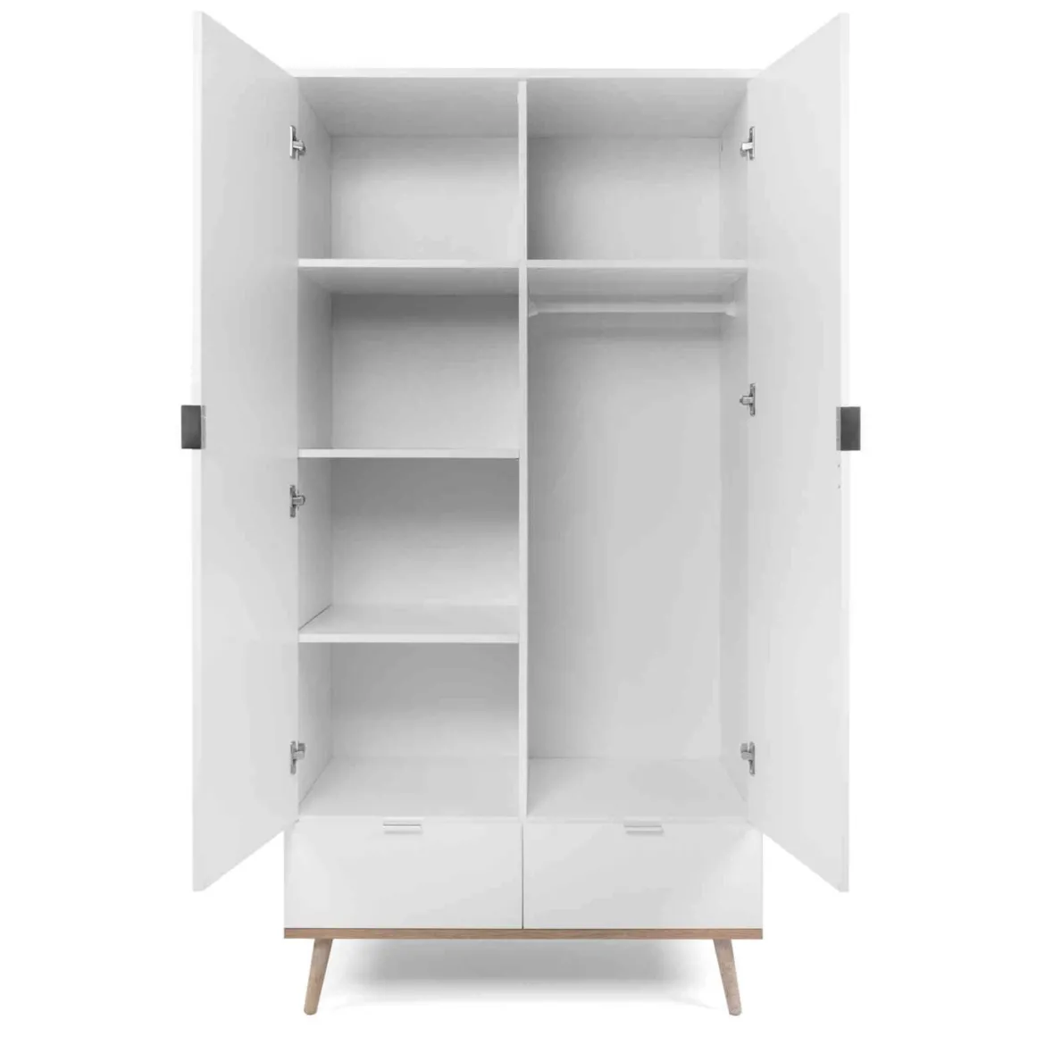 Armoire 2 portes 2 tiroirs blanc - AR7781