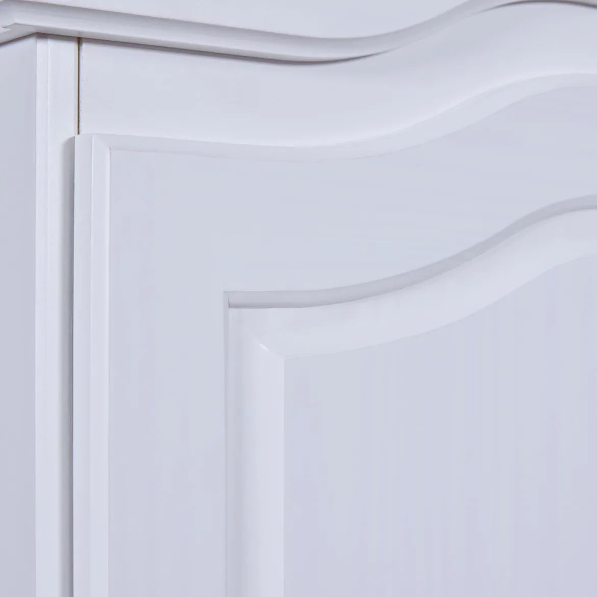 Armoire 2 portes 2 tiroirs en bois massif blanc laqué - AR12022