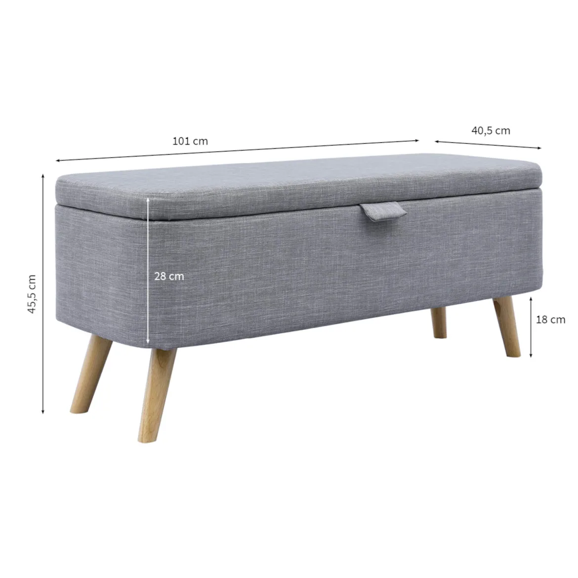 Banc de lit avec coffre de rangement - BA17024