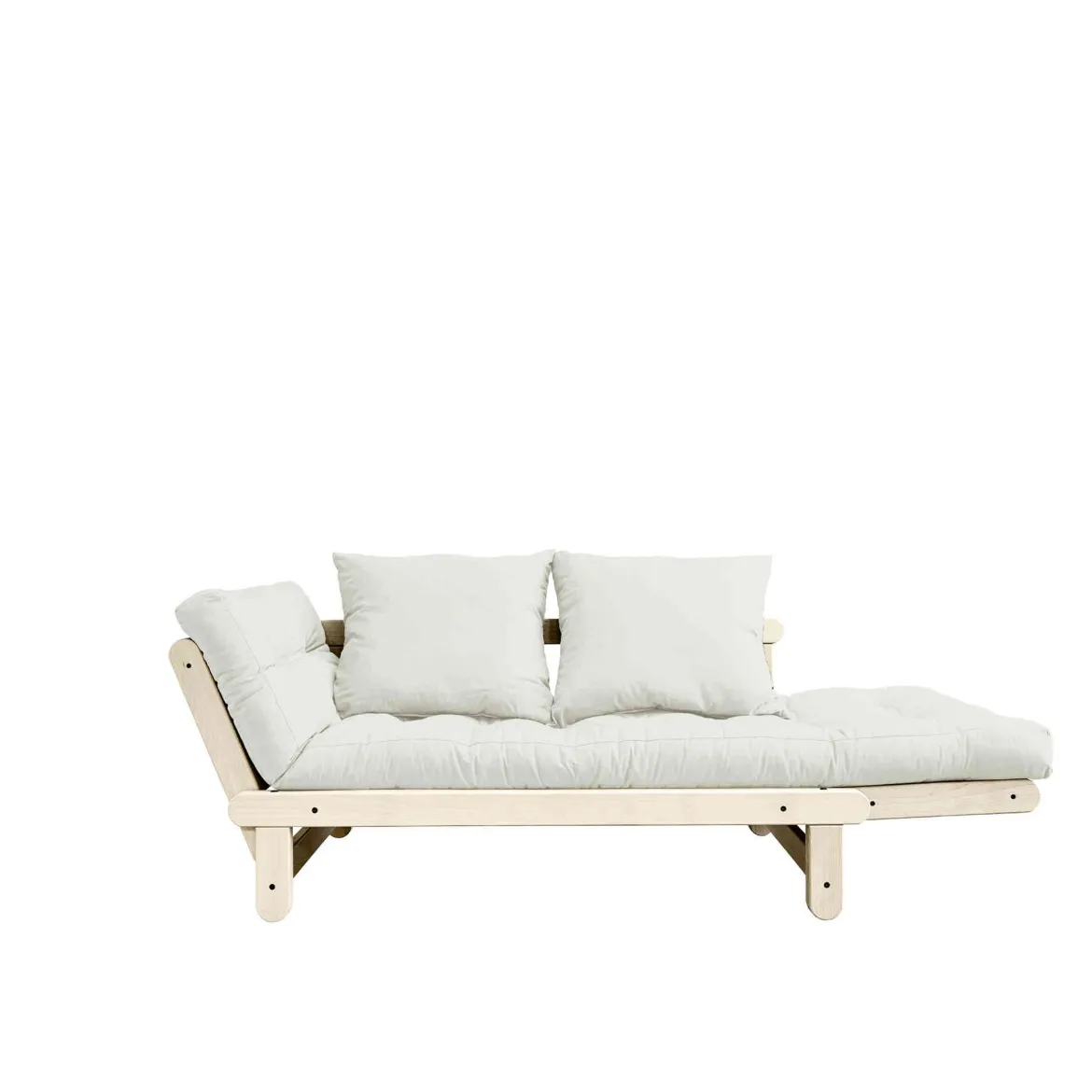 Banquette ajustable BEAT en pin massif naturel matelas inclus 75x200