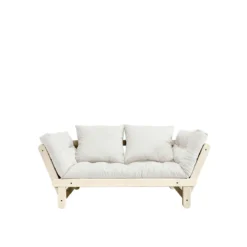 Banquette ajustable BEAT en pin massif naturel matelas inclus 75x200