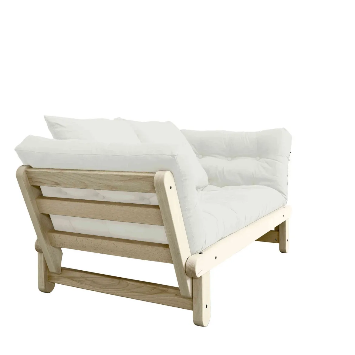 Banquette ajustable BEAT en pin massif naturel matelas inclus 75x200