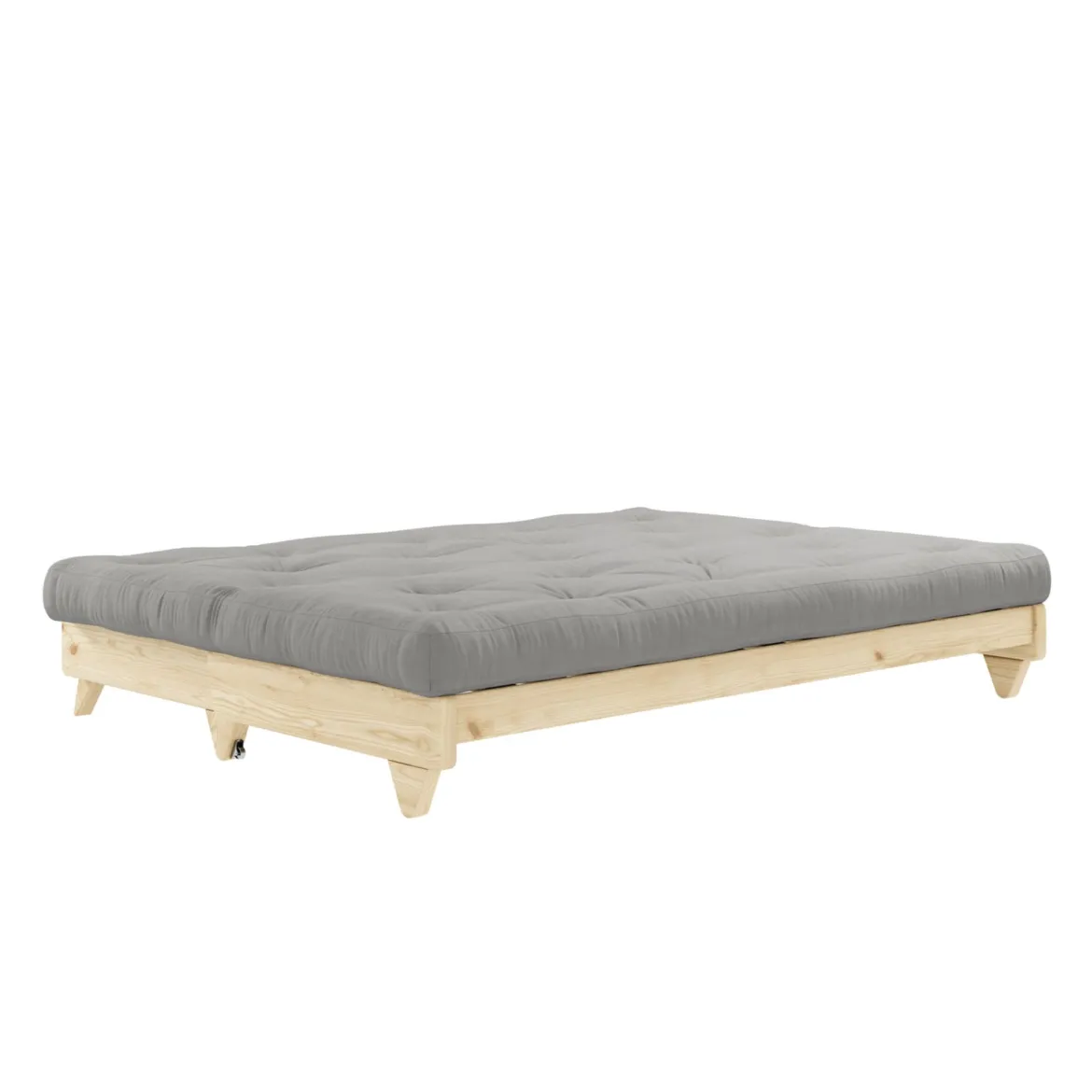 Banquette ajustable FRESH en pin massif naturel avec matelas futon 140x200