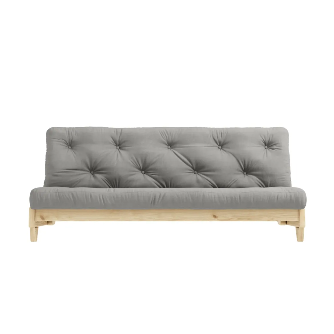 Banquette ajustable FRESH en pin massif naturel avec matelas futon 140x200