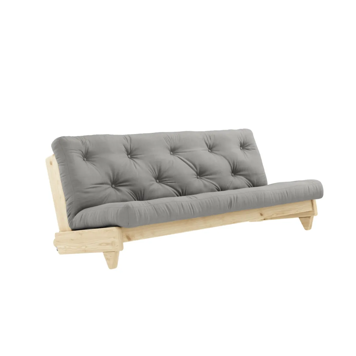 Banquette ajustable FRESH en pin massif naturel avec matelas futon 140x200