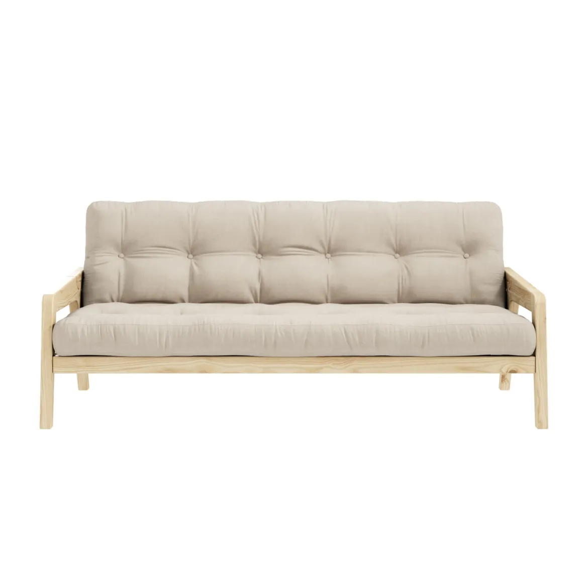 Banquette ajustable GRAB en pin massif naturel avec matelas futon 130x190
