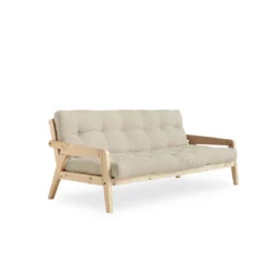 Banquette ajustable GRAB en pin massif naturel avec matelas futon 130x190