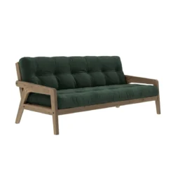 Banquette ajustable GRAB en pin massif foncé avec matelas futon 130x190
