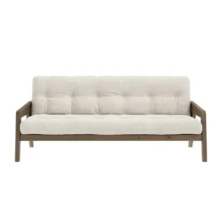 Banquette ajustable GRAB en pin massif foncé avec matelas futon 130x190