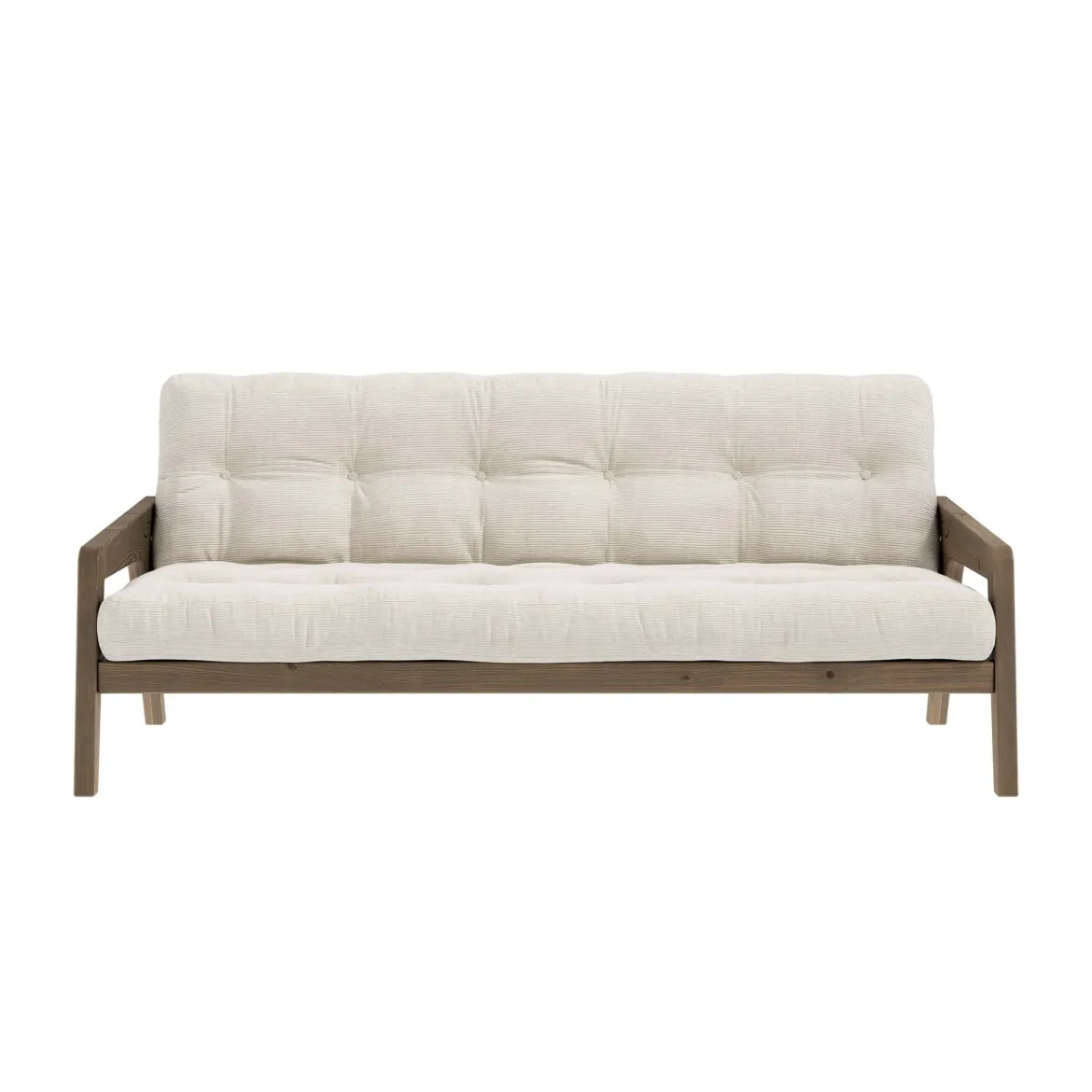 Banquette ajustable GRAB en pin massif foncé avec matelas futon 130x190