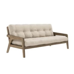 Banquette ajustable GRAB en pin massif foncé avec matelas futon 130x190