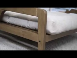 Banquette ajustable GRAB en pin massif foncé avec matelas futon 130x190