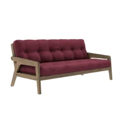 Banquette ajustable GRAB en pin massif foncé avec matelas futon 130x190