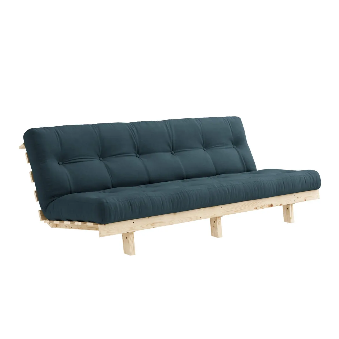 Banquette ajustable LEAN en pin massif naturel avec matelas futon 130x190