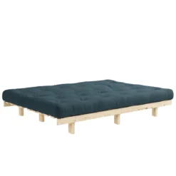 Banquette ajustable LEAN en pin massif naturel avec matelas futon 130x190