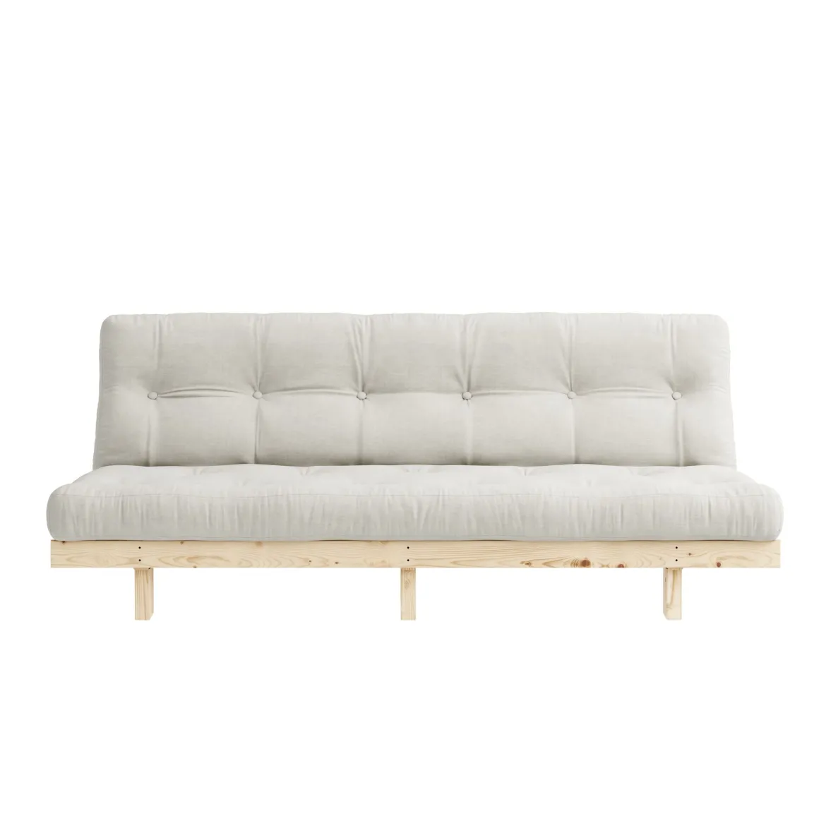 Banquette ajustable LEAN en pin massif naturel avec matelas futon 130x190