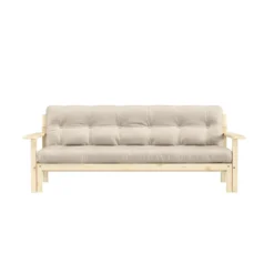 Banquette UNWIND en pin massif naturel avec matelas futon 130x190