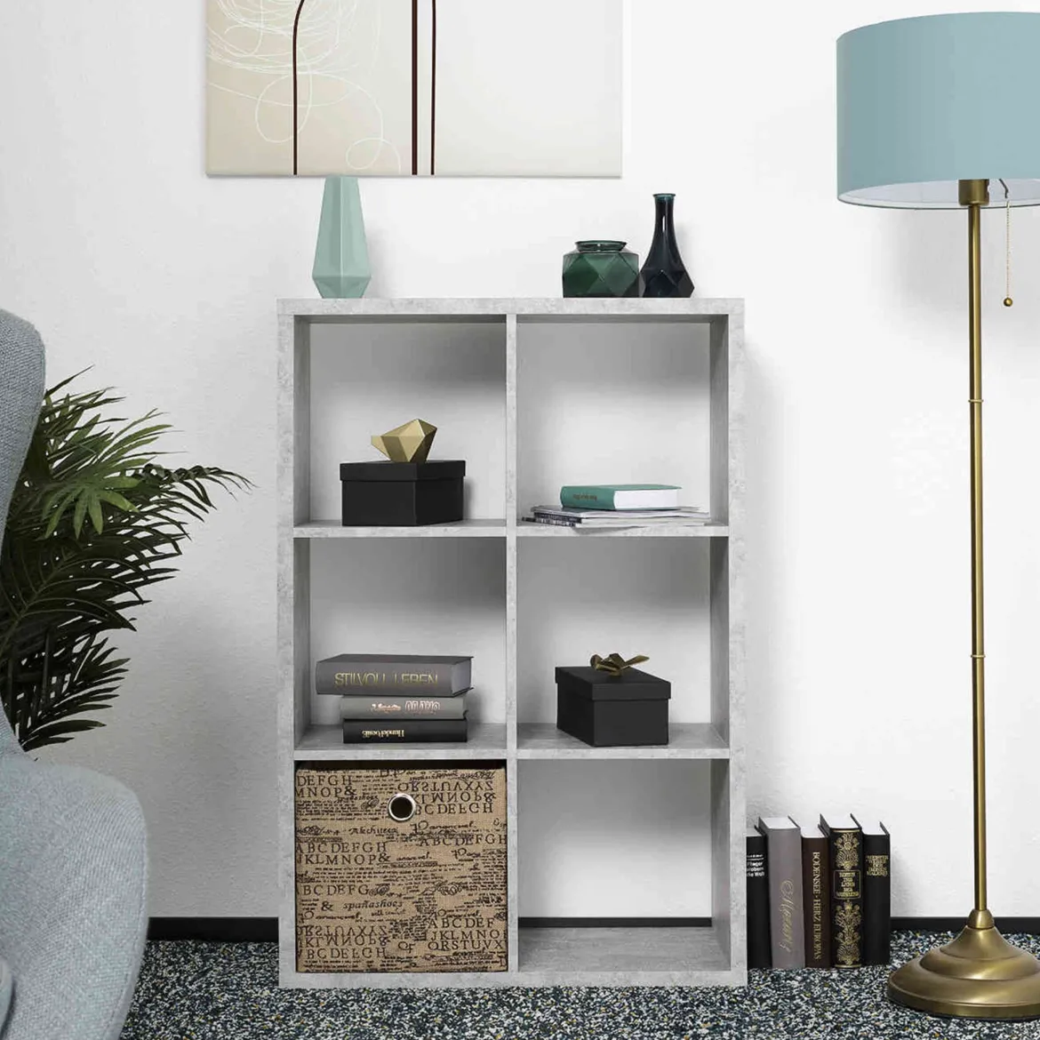 Bibliothèque 6 cases en bois - BI7077