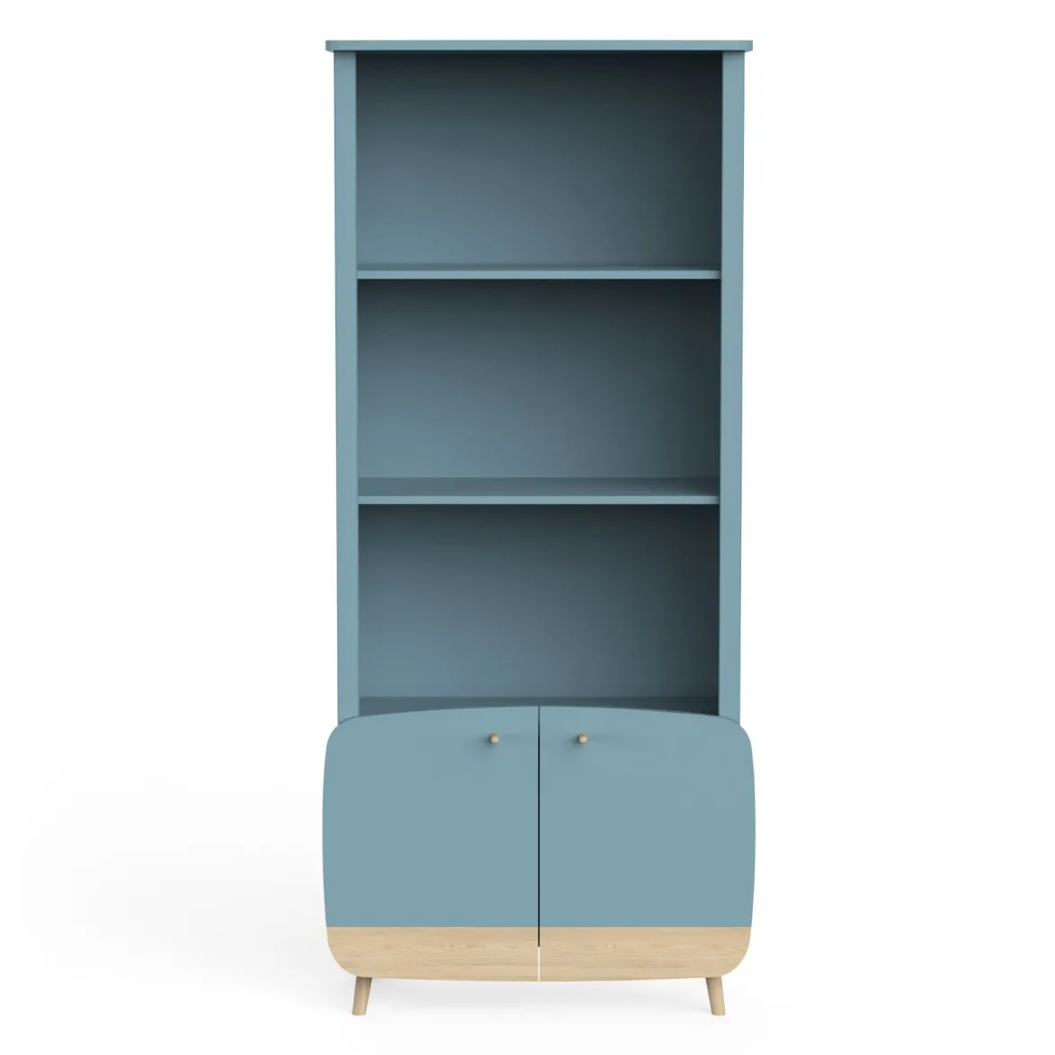 Bibliothèque en bois avec 3 niches et 2 portes LOUISON - B2002