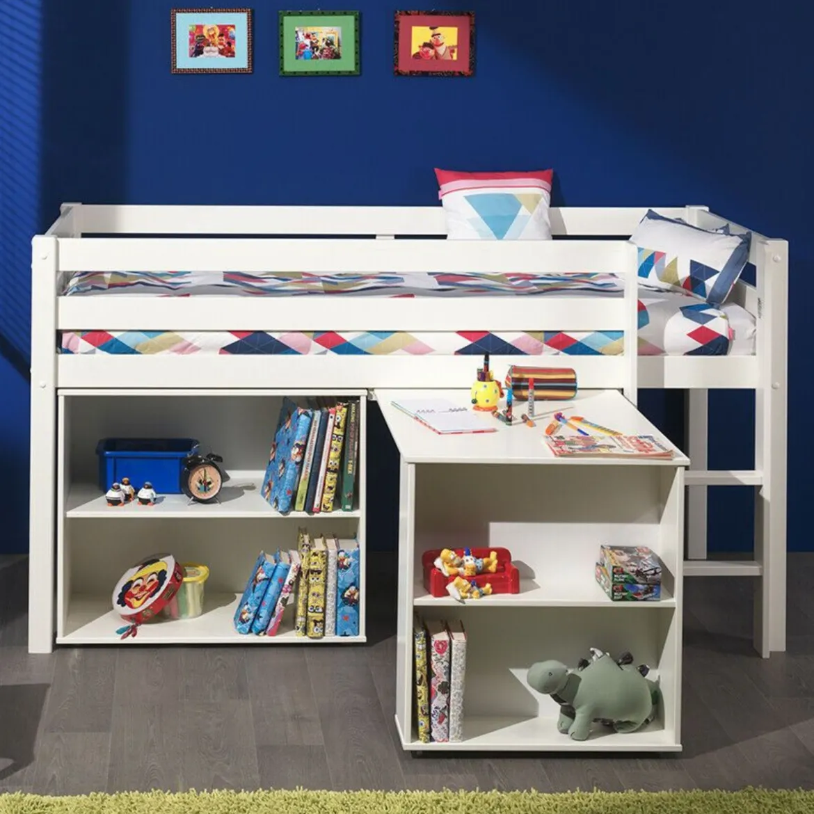 Bibliothèque pour lit mezzanine 90x200 blanc - Terre de Nuit