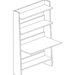 Bibliothèque 3 étagères avec bureau intégré en bois imitation chêne et gris - BU9050
