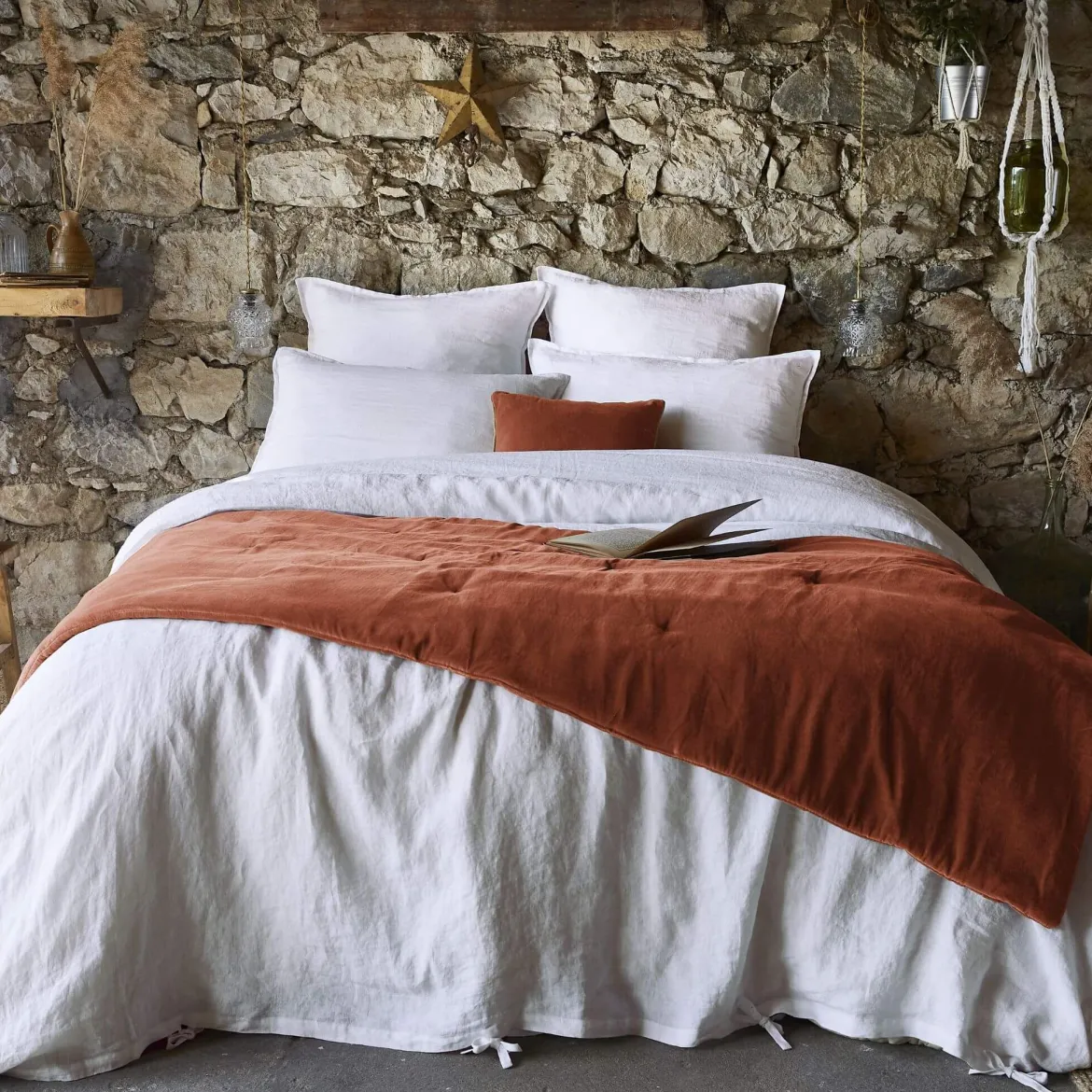 Bout de lit velours de coton 90x200 cm