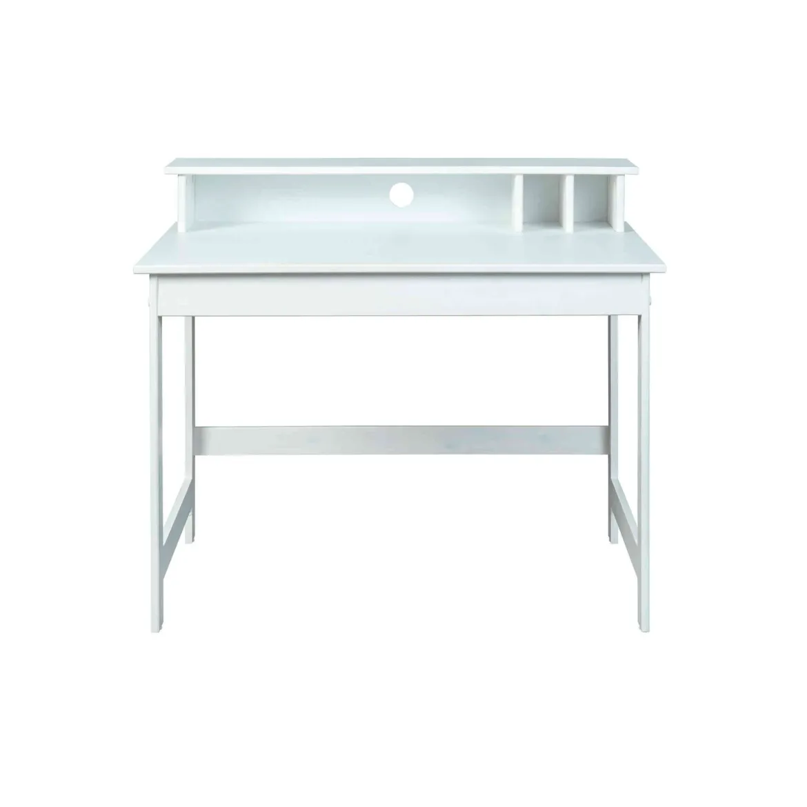Bureau avec surmeuble en bois blanc - BU12034