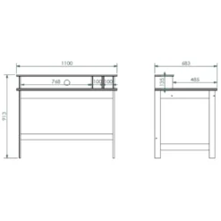 Bureau avec surmeuble en bois blanc - BU12034
