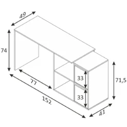Bureau blanc multiposition avec rangements - BU81004