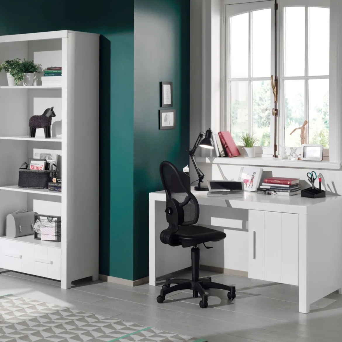 Bureau blanc 1 porte enfant BU2011 - Terre de Nuit