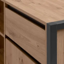 Bureau d'angle bois clair contrasté - BU70105