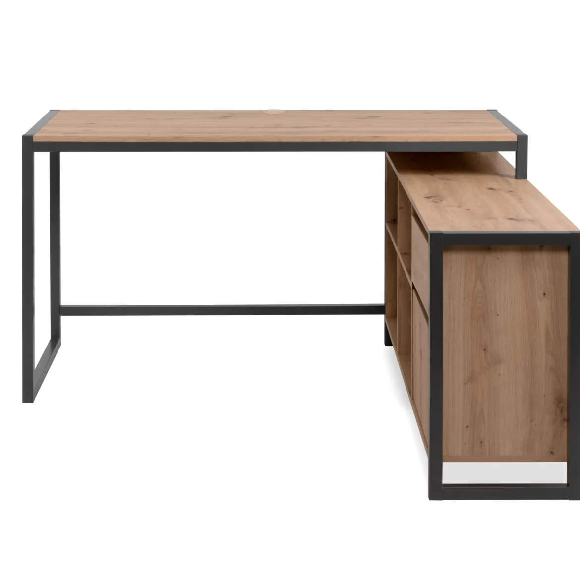 Bureau d'angle bois clair contrasté - BU70105