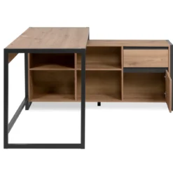 Bureau d'angle bois clair contrasté - BU70105